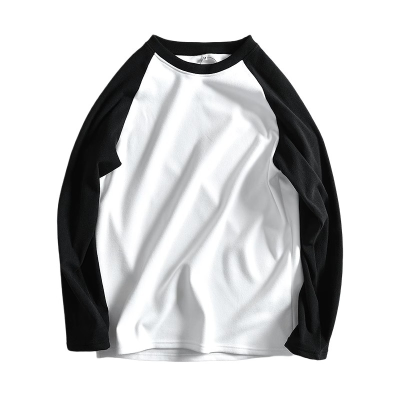 Raglan majica s dugim rukavima od dvostrukog velura Derong, dizajn kolaža, korejski stil pulover, slobodan kroj s okruglim izrezom
