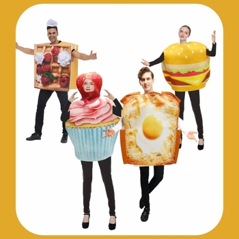 Cosplay kostim - Tema jaje, kruh, jagoda torta, hamburger - za odrasle (Brend EYOOYE; Starosna skupina: Odrasli; Godina/Sezona: Ljeto 2025)