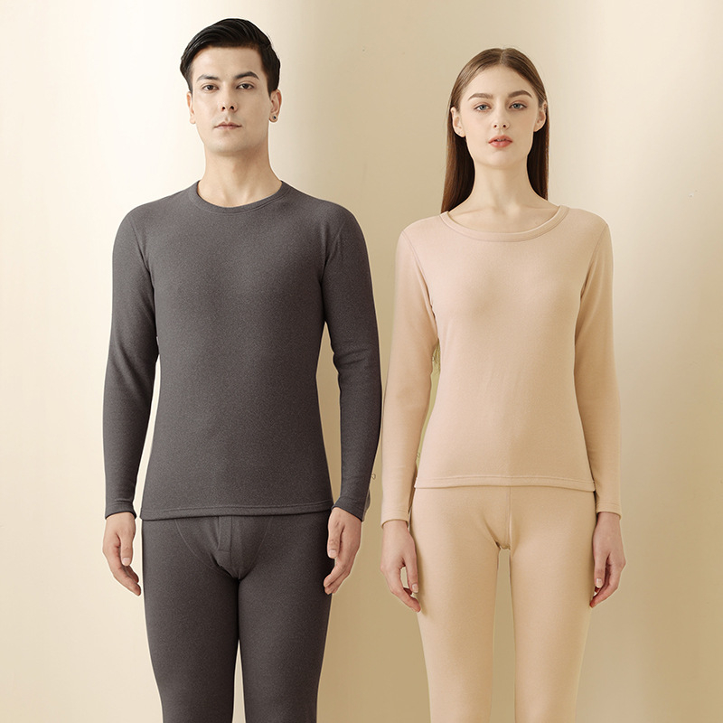 Unisex termalni set baznog sloja (majica i hlače) – dvostruki sloj, flis podstava, velur podstava, okrugli ovratnik, debeo materijal 201–250 g/m²