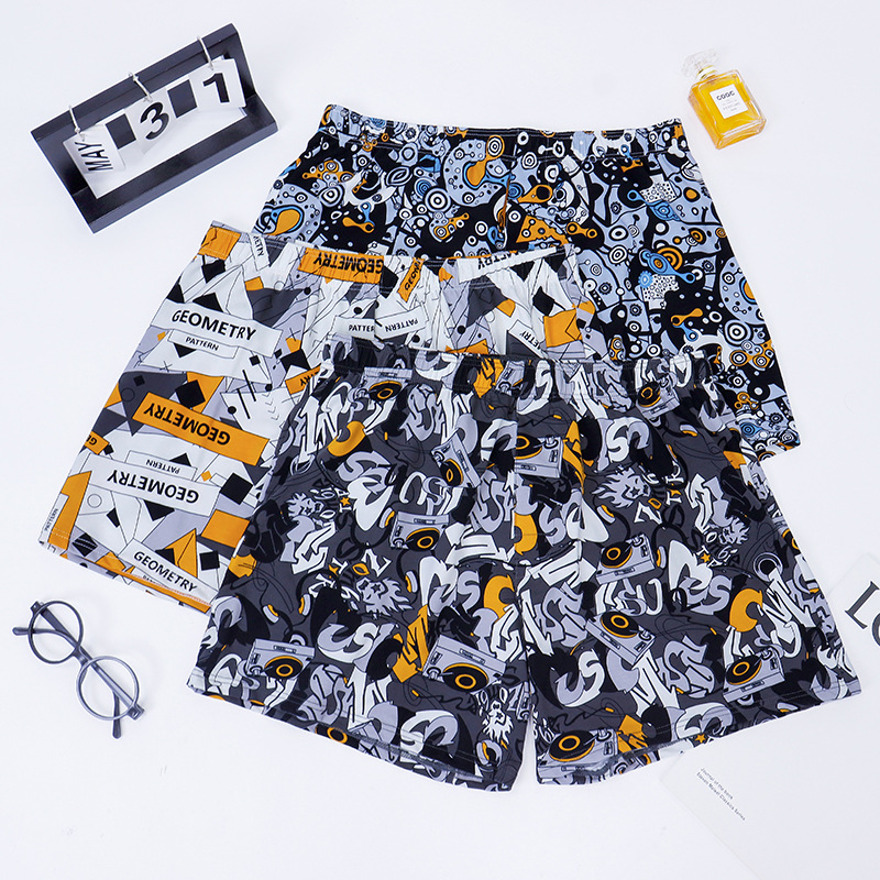 Ανδρικά παντελόνια Arlo – 95–100% βαμβάκι, πλεκτό ύφασμα, μεσαία μέση, μοτίβο graffiti (γράμματα/αριθμοί/ροκ μουσική), ανύψωση γλουτών και μορφοποίηση σώματος