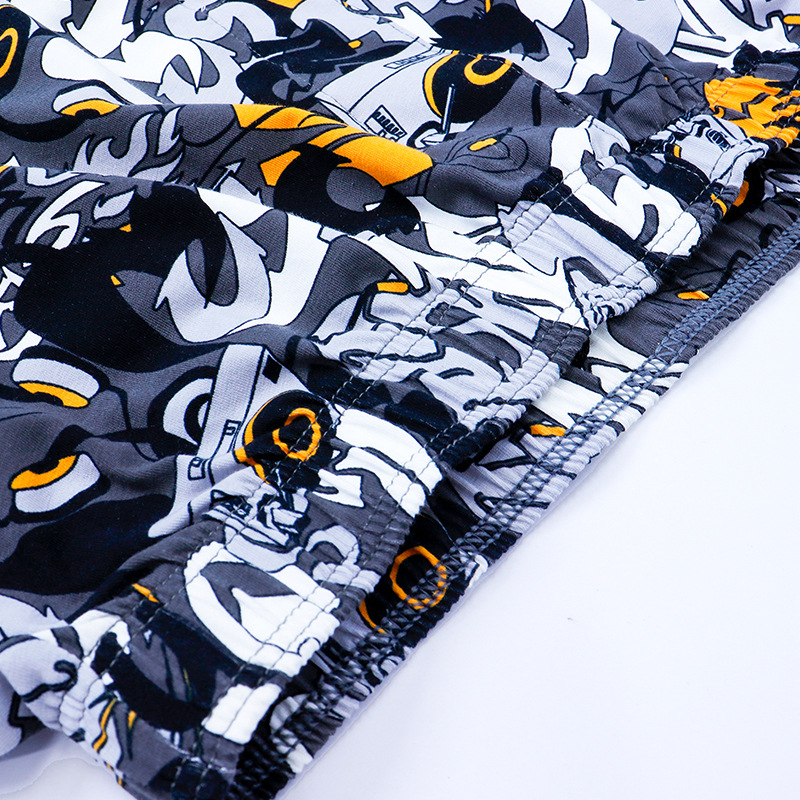 Ανδρικά παντελόνια Arlo – 95–100% βαμβάκι, πλεκτό ύφασμα, μεσαία μέση, μοτίβο graffiti (γράμματα/αριθμοί/ροκ μουσική), ανύψωση γλουτών και μορφοποίηση σώματος