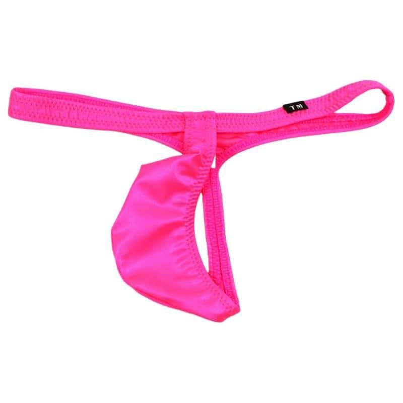 Slip tanga masculin din material Ice Silk, talie joasă, respirabil, foarte elastic, cu buzunar pentru confort
