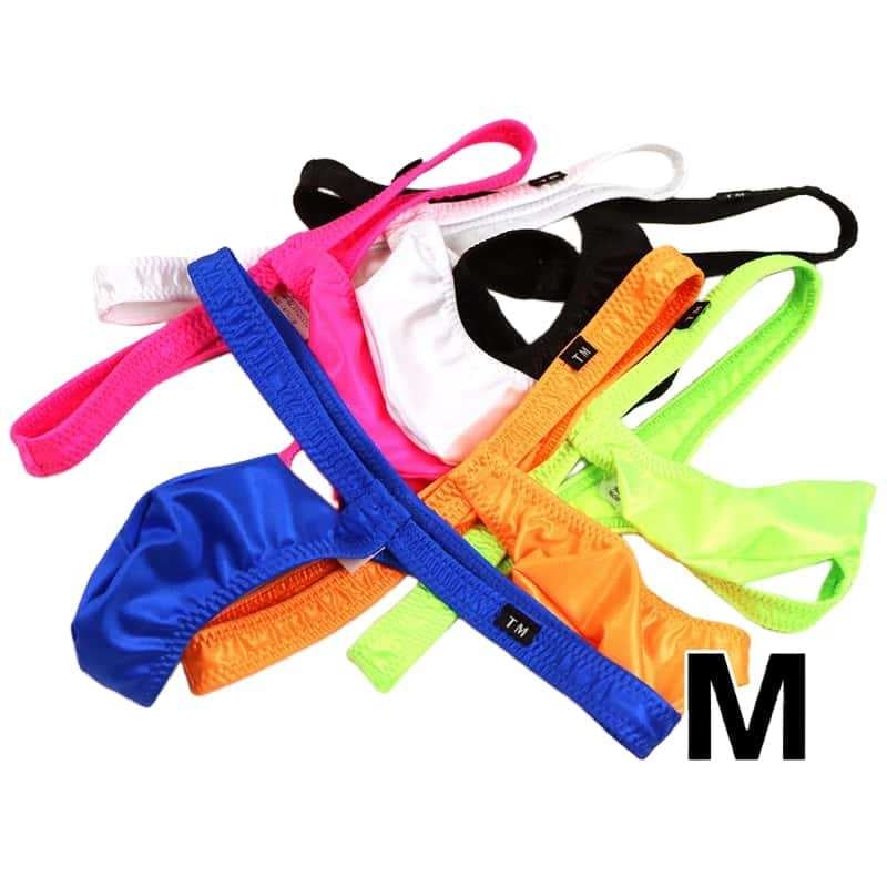 Slip tanga masculin din material Ice Silk, talie joasă, respirabil, foarte elastic, cu buzunar pentru confort