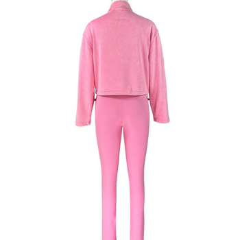 HR24069 Ženski dvodijelni set: isprani top i joga hlače, casual sportski komad