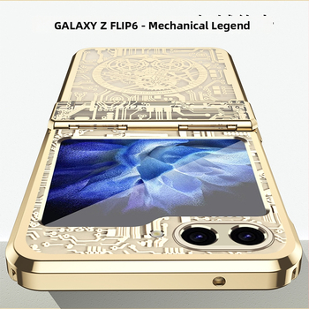 Samsung Galaxy Z Flip6 Ηλεκτροπλατιωμένη Θήκη Κινητού Με Γρανάζια Ρολογιού (Υλικό: PC, Διαδικασία: Ηλεκτροπλατίωση, Ανθεκτικό σε κραδασμούς, Ανθεκτικό στη φθορά, Αντι-αποτυπώματα)