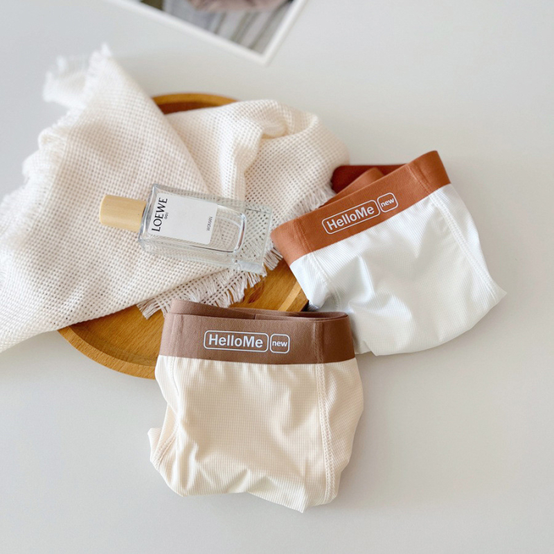 S156 Muške bokserice Ice Silk - waffle uzorak, brzo sušeće, prozračne, antibakterijske, najlonska tkanina s 100% pamukom u preponskom području