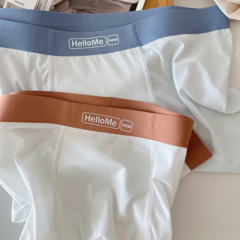 S156 Muške bokserice Ice Silk - waffle uzorak, brzo sušeće, prozračne, antibakterijske, najlonska tkanina s 100% pamukom u preponskom području