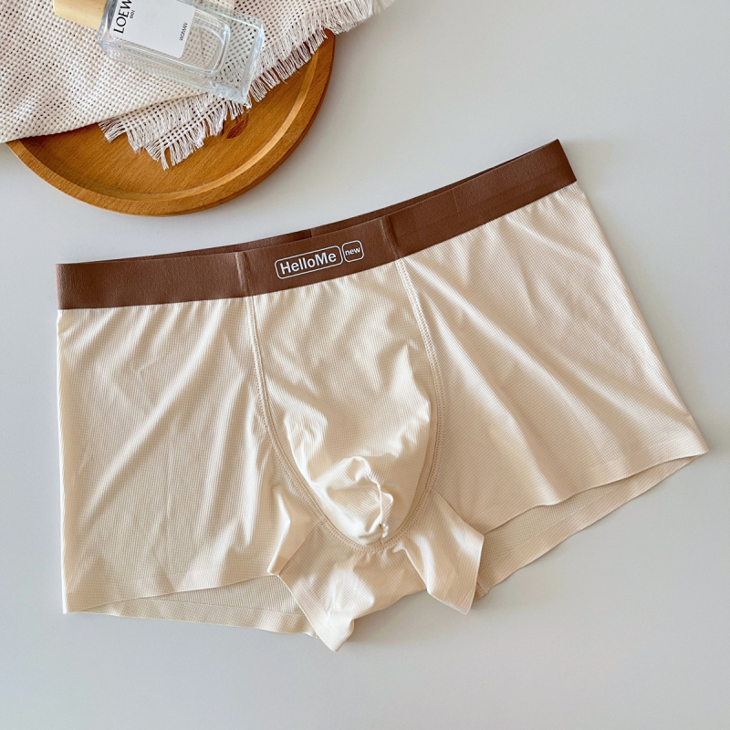S156 Muške bokserice Ice Silk - waffle uzorak, brzo sušeće, prozračne, antibakterijske, najlonska tkanina s 100% pamukom u preponskom području