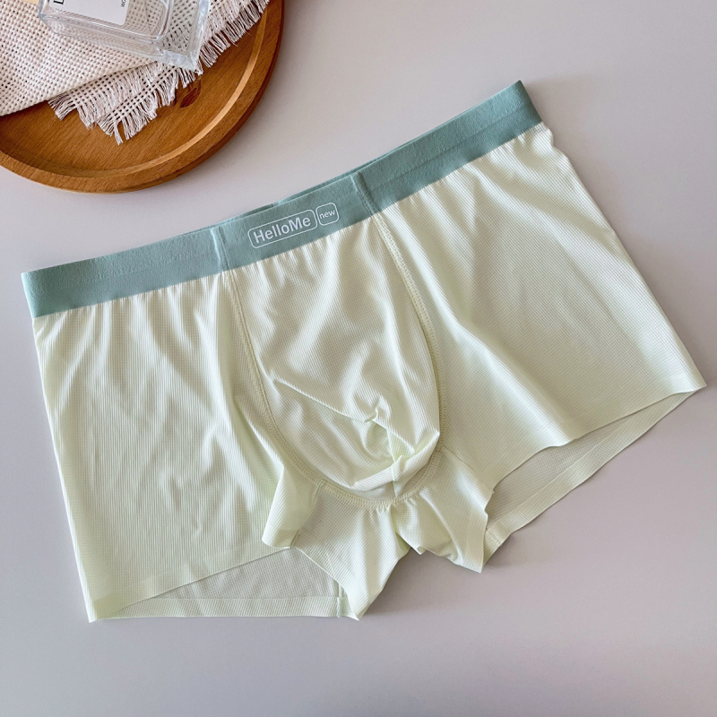 S156 Muške bokserice Ice Silk - waffle uzorak, brzo sušeće, prozračne, antibakterijske, najlonska tkanina s 100% pamukom u preponskom području