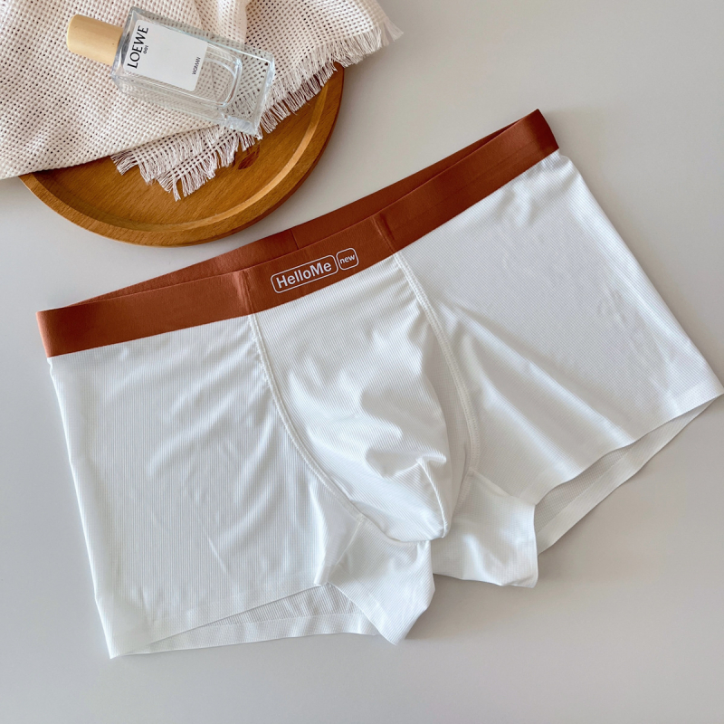 S156 Muške bokserice Ice Silk - waffle uzorak, brzo sušeće, prozračne, antibakterijske, najlonska tkanina s 100% pamukom u preponskom području