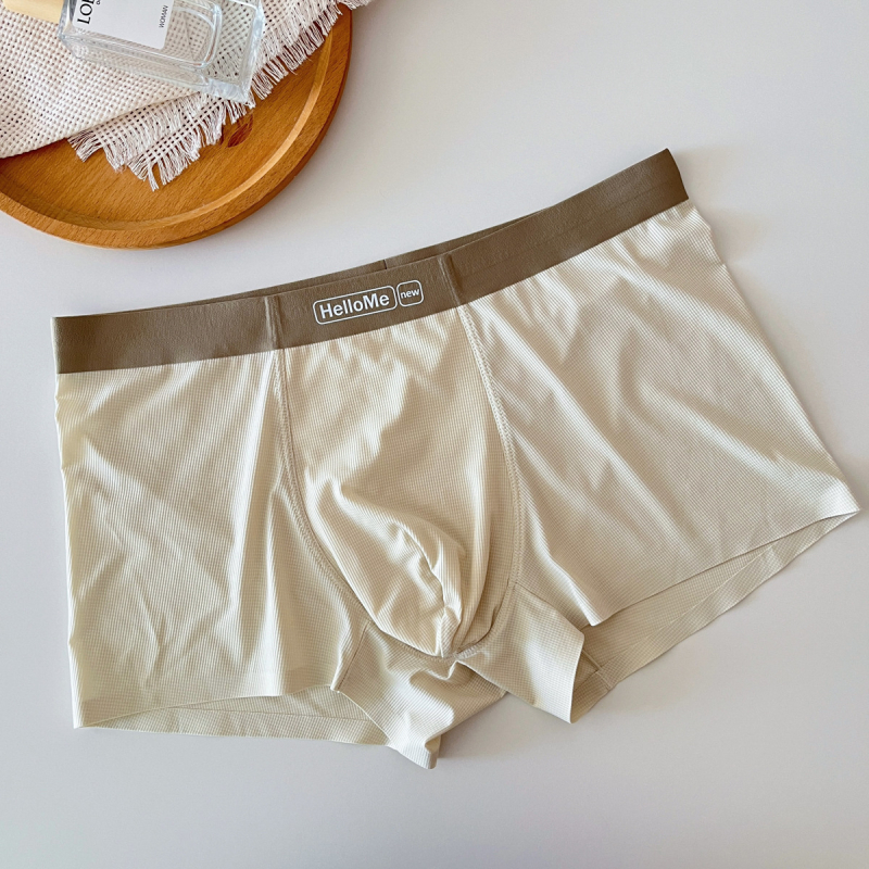 S156 Muške bokserice Ice Silk - waffle uzorak, brzo sušeće, prozračne, antibakterijske, najlonska tkanina s 100% pamukom u preponskom području