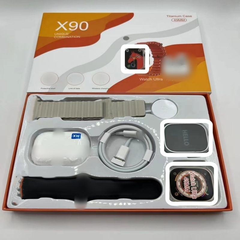 Pametni sat s Bluetooth slušalicom – 2-u-1 X90, za muškarce, otkucaji srca, krvni tlak, kisik u krvi, praćenje sna, broj koraka