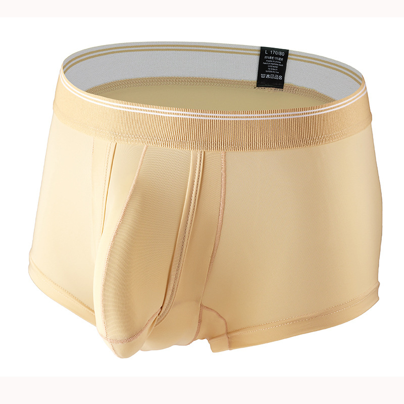 Muške bokserice Ice Silk, prozračne, srednje visine struka, pletene, Nylon