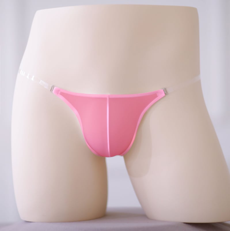 Мъжки прашки тип T-thong, ice silk нейлон 80–90%, ниска талия, едноцветни, невидими и оформящи тялото