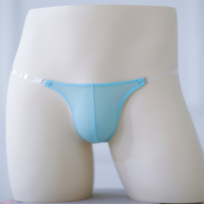 Мъжки прашки тип T-thong, ice silk нейлон 80–90%, ниска талия, едноцветни, невидими и оформящи тялото