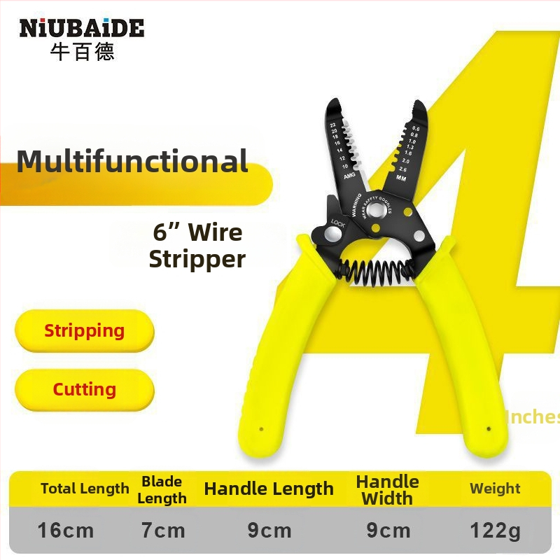 Германски стил мултифункционални клещи за тел с диагонален нос, индустриално качество, улесняващи работа на електротехник (4.6 мм)
