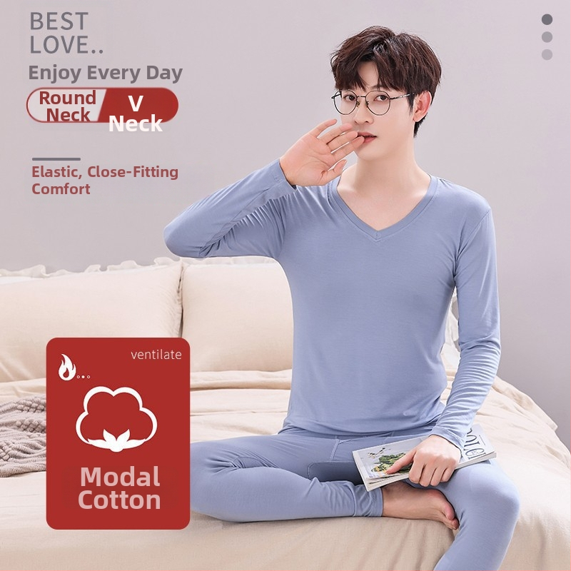 Vyrų modalinis termo komplektas - plonas, elastingas, minkštas, 180 g/m², vidutinė šiluma