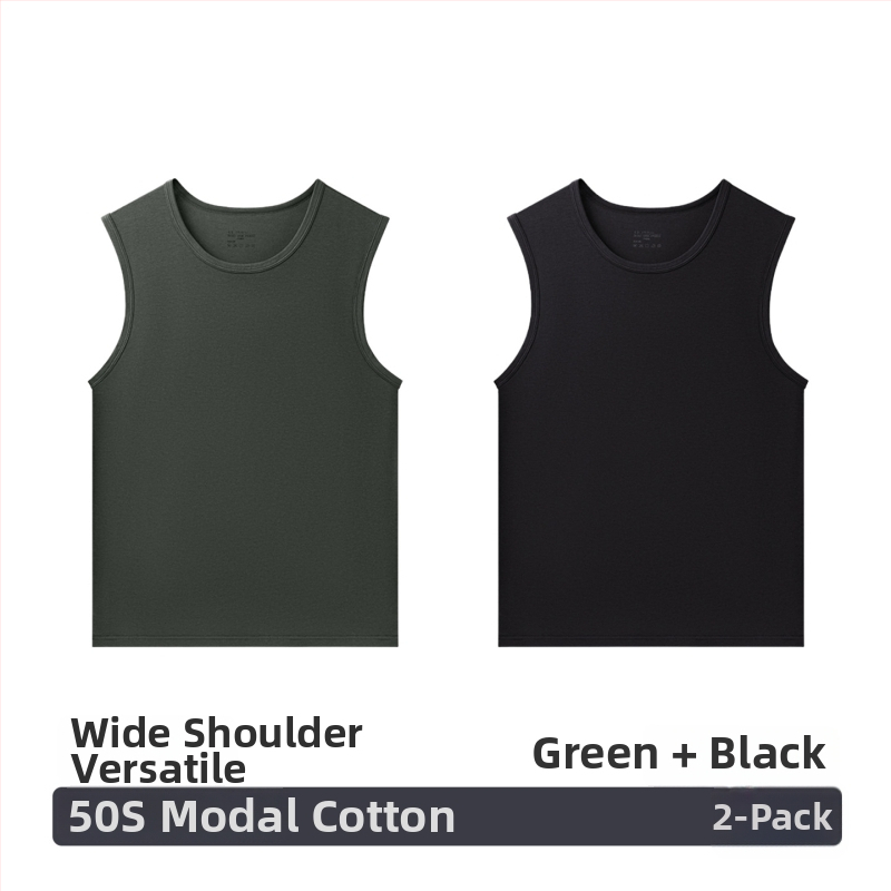 Modal vyriška be rankovių liemenė, laisvo kirpimo, be siuvimo, apvalus kaklo iškirptė, plonas audinys 101–120 g/m², 30–50% modal, visoms sezonoms