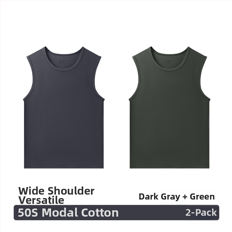 Modal vyriška be rankovių liemenė, laisvo kirpimo, be siuvimo, apvalus kaklo iškirptė, plonas audinys 101–120 g/m², 30–50% modal, visoms sezonoms