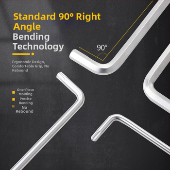 Tianhu 9-dielny set imbusových kľúčov s guľatým koncom, hex otvor, 45# oceľ