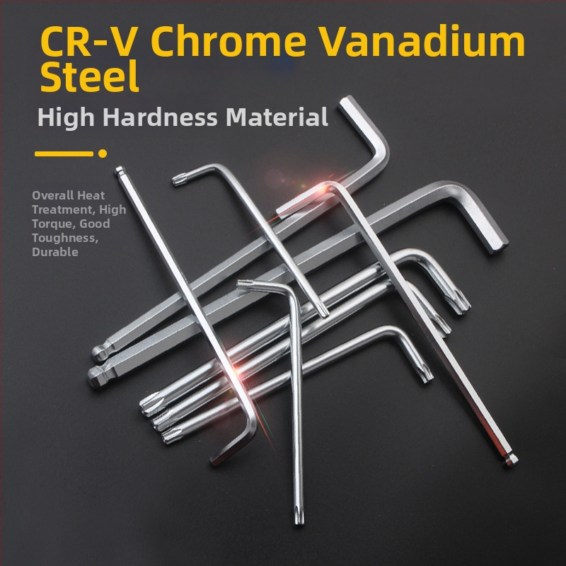 Tianhu 9-dielny set imbusových kľúčov s guľatým koncom, hex otvor, 45# oceľ