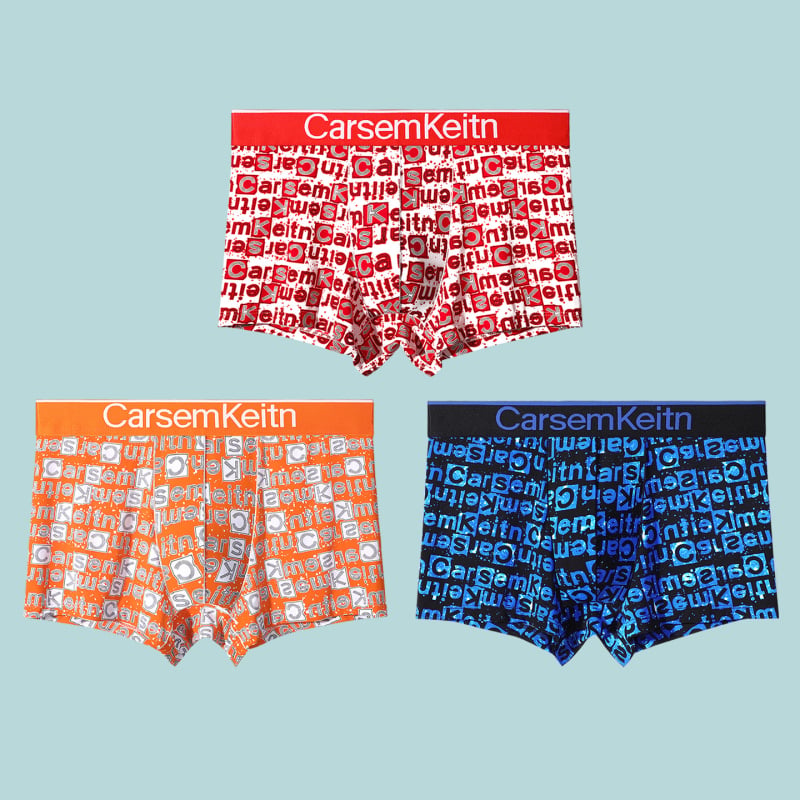 Muške boxerice Ice Silk – prozračne, antibakterijske, osvježavajući osjećaj, udobne; pletene; glavni materijal: najlon; uzorak: tekst; srednji struk