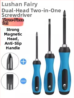Deer Fairy Dviejų galvų atsuktuvų rinkinys: kryžminė (Phillips) ir plokščia galvutė, daugiafunkcis namų demontavimui ir remontui – anglies plienas