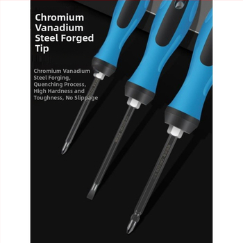 Deer Fairy Dviejų galvų atsuktuvų rinkinys: kryžminė (Phillips) ir plokščia galvutė, daugiafunkcis namų demontavimui ir remontui – anglies plienas