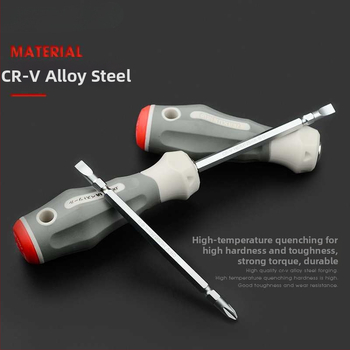 Veržtuvų rinkinys – kryžminė ir plokščia galvutė, dviejų galų, iš anglies plieno, buities įrankių rinkinys