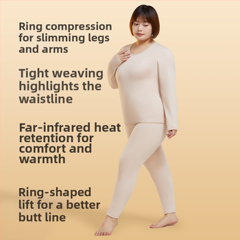 Set termic pentru femei: căptușit cu fleece, grosime extra 500 g, dublu strat, guler rotund, mâneci lungi, pantaloni