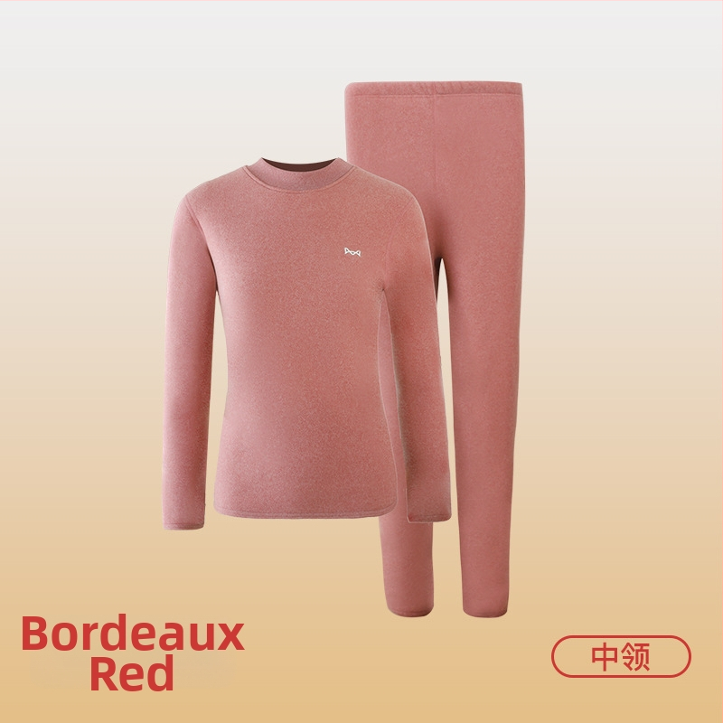 Set termic pentru femei: căptușit cu fleece, grosime extra 500 g, dublu strat, guler rotund, mâneci lungi, pantaloni