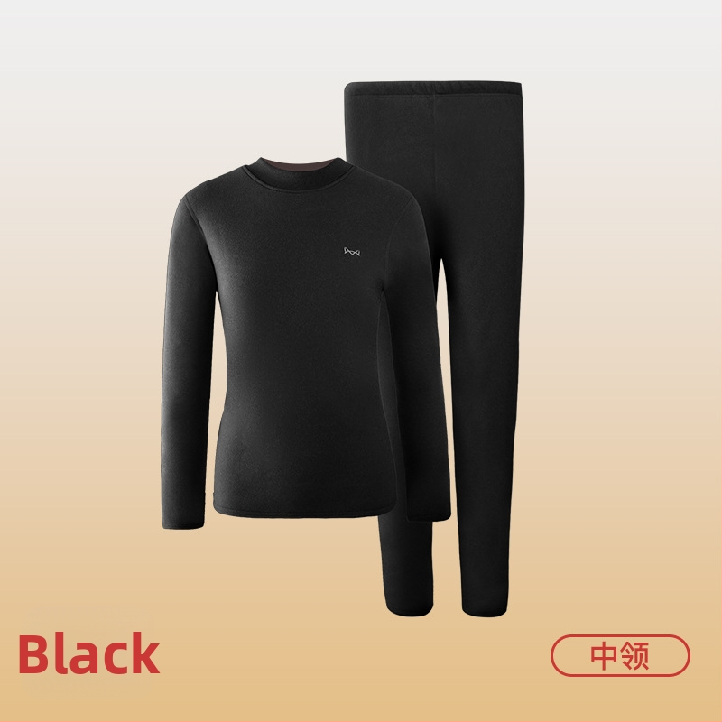 Set termic pentru femei: căptușit cu fleece, grosime extra 500 g, dublu strat, guler rotund, mâneci lungi, pantaloni