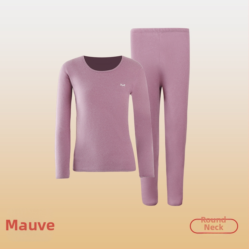 Set termic pentru femei: căptușit cu fleece, grosime extra 500 g, dublu strat, guler rotund, mâneci lungi, pantaloni