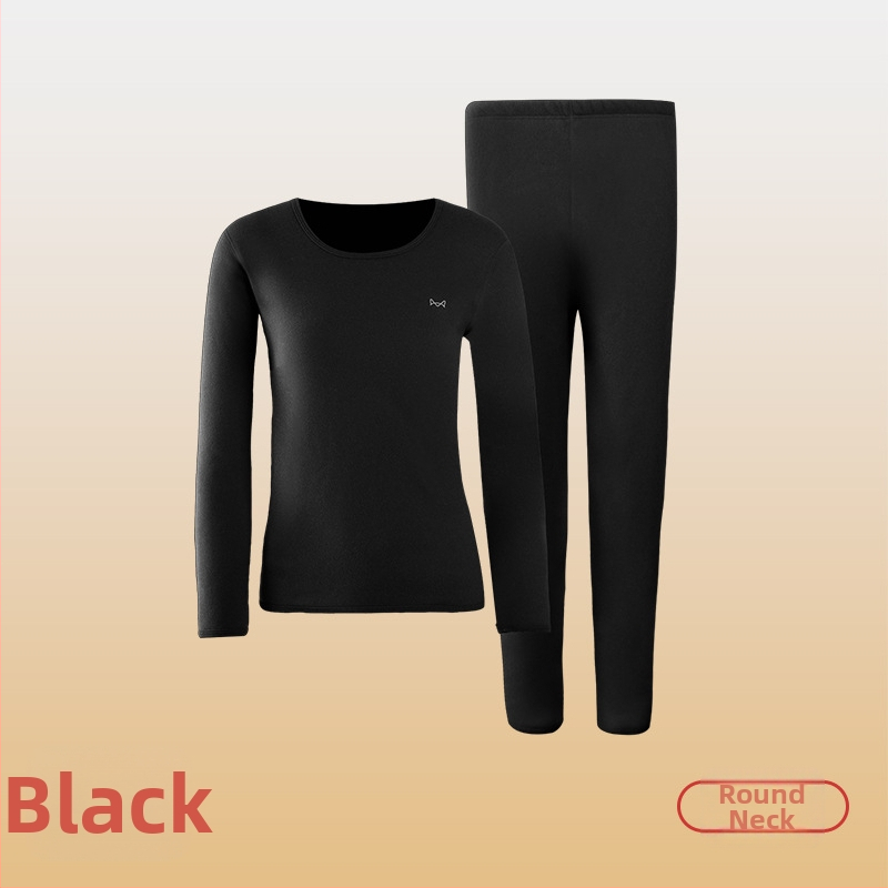 Set termic pentru femei: căptușit cu fleece, grosime extra 500 g, dublu strat, guler rotund, mâneci lungi, pantaloni