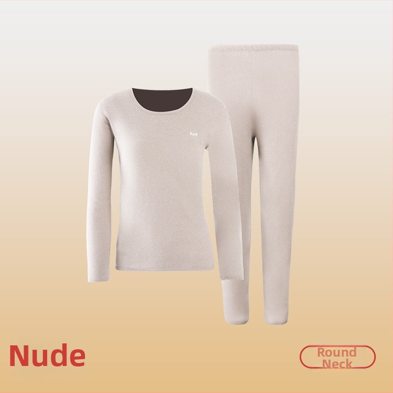 Set termic pentru femei: căptușit cu fleece, grosime extra 500 g, dublu strat, guler rotund, mâneci lungi, pantaloni