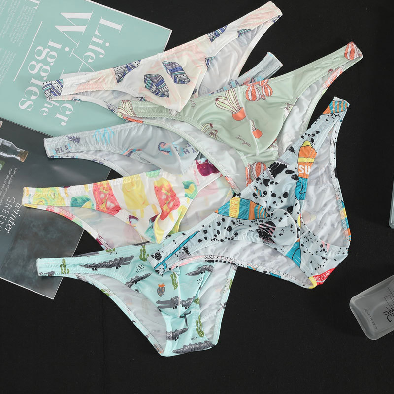 Slipuri bărbați cu buzunar în formă de U, talie joasă, poliester respirabil, ultra-subțiri pentru vară