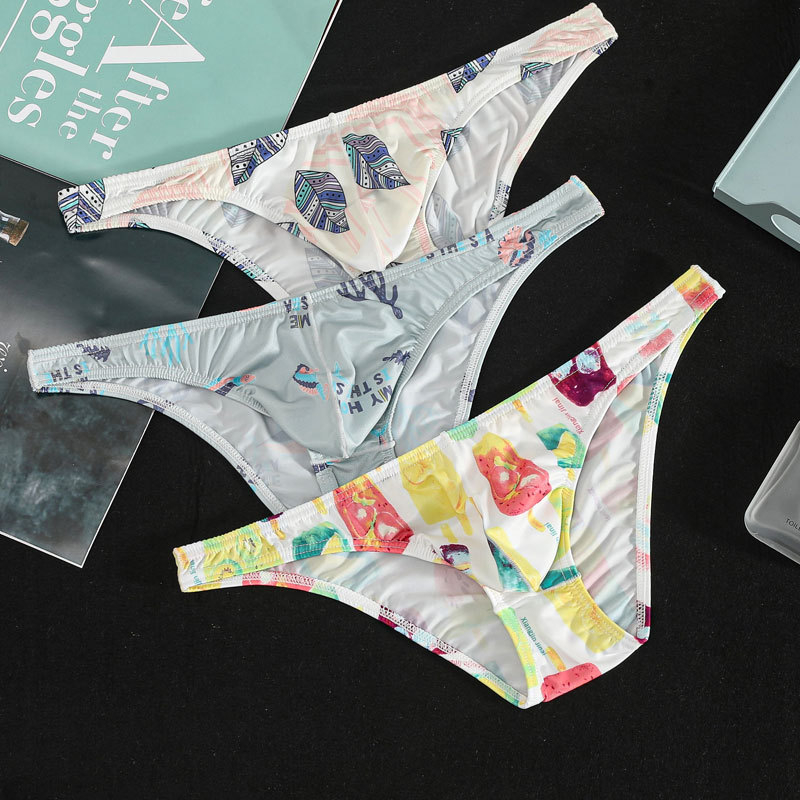 Slipuri bărbați cu buzunar în formă de U, talie joasă, poliester respirabil, ultra-subțiri pentru vară