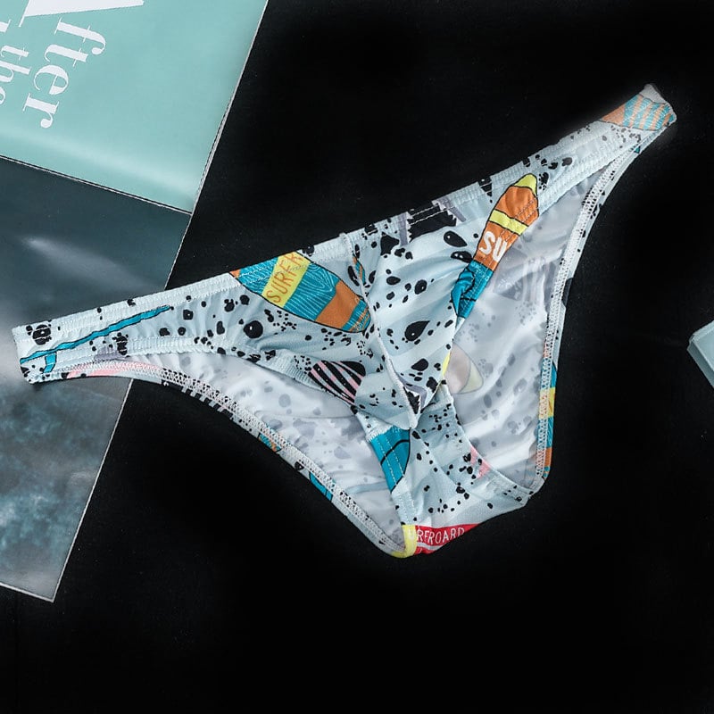 Slipuri bărbați cu buzunar în formă de U, talie joasă, poliester respirabil, ultra-subțiri pentru vară