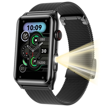 Ceas inteligent cu monitorizarea ritmului cardiac, măsurarea oxigenului din sânge, monitorizarea somnului, urmărire exerciții, apeluri Bluetooth (Monitorizarea ritmului cardiac; Măsurarea oxigenului din sânge; Monitorizarea somnului; Urmărire exerciții; au