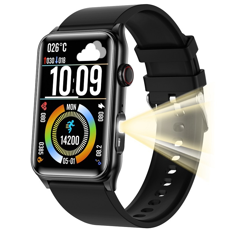 Ceas inteligent cu monitorizarea ritmului cardiac, măsurarea oxigenului din sânge, monitorizarea somnului, urmărire exerciții, apeluri Bluetooth (Monitorizarea ritmului cardiac; Măsurarea oxigenului din sânge; Monitorizarea somnului; Urmărire exerciții; au