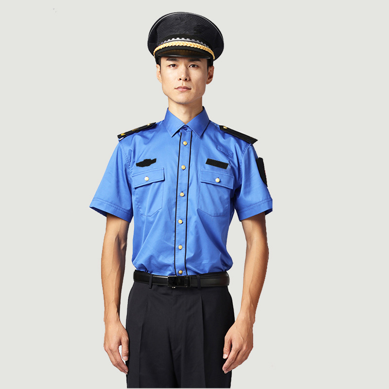 Muški komplet službene uniforme za sve sezone: plava košulja s dugim rukavima i topli zimski kaput
