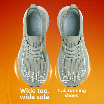 Unisex spordijalatsid laia ninaga – Flyknit ülaosa, libisemiskindel vastupidav tald, paelad, kaaratoetus, hingav vooder