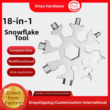 Snowflake Multifunkčný nástroj s mini šesťuholníkom a osmiuholníkom skrutkovača, prenášateľná karta nástrojov, Cr-V zliatina ocele