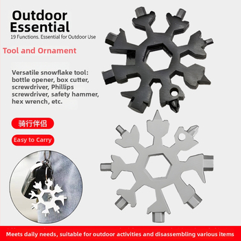 Snowflake Multifunkčný nástroj s mini šesťuholníkom a osmiuholníkom skrutkovača, prenášateľná karta nástrojov, Cr-V zliatina ocele