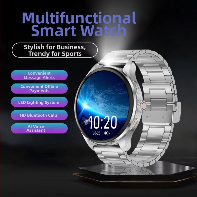 Chytré hodinky s AMOLED displejom, Bluetooth hovory, sledovanie srdcového tepu, krvného tlaku a saturácie kyslíkom