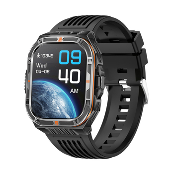 HT38 Ceas inteligent cu apeluri Bluetooth, lanternă, busolă, monitorizare ritm cardiac și pedometru (display IPS; încărcare magnetică; baterie 1100mAh)