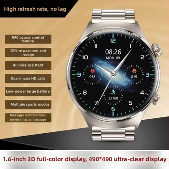 Ceas inteligent pentru sport cu pedometru și monitorizare ritm cardiac, carcasă din aliaj de aluminiu, autonomie baterie 15–21 de zile, rezistent la uz zilnic, conectivitate NFC, Bluetooth, infraroșu și Wi‑Fi