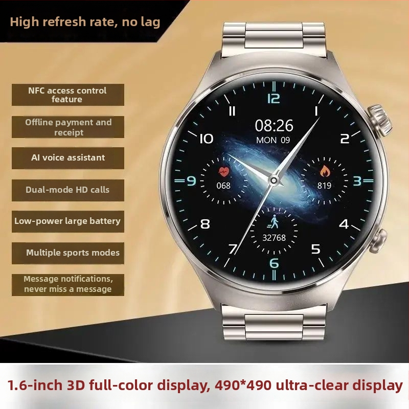 Ceas inteligent pentru sport cu pedometru și monitorizare ritm cardiac, carcasă din aliaj de aluminiu, autonomie baterie 15–21 de zile, rezistent la uz zilnic, conectivitate NFC, Bluetooth, infraroșu și Wi‑Fi