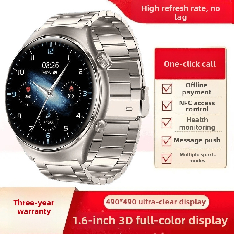 Ceas inteligent pentru sport cu pedometru și monitorizare ritm cardiac, carcasă din aliaj de aluminiu, autonomie baterie 15–21 de zile, rezistent la uz zilnic, conectivitate NFC, Bluetooth, infraroșu și Wi‑Fi