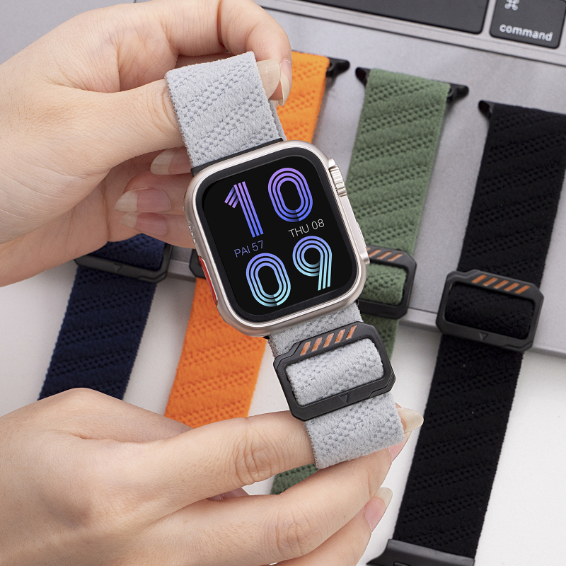 Najlonski tkan remen za Apple Watch s klizačkom kopčom i japanskom kopčom, kompatibilan s širinama 18/20/22 mm.